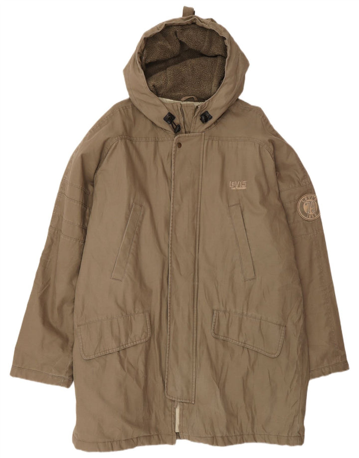 Levi's Parka con capucha para hombre, talla 40, algodón beige grande