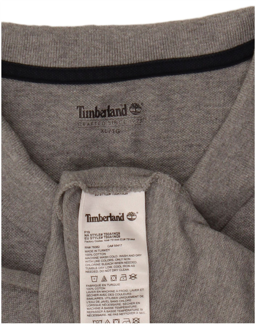 Timberland Polo Hombre XL Algodón Gris