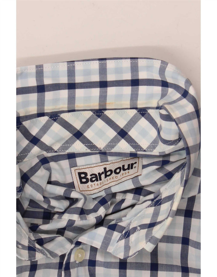 Camisa Barbour Hombre Algodón A Cuadros Azul Grande