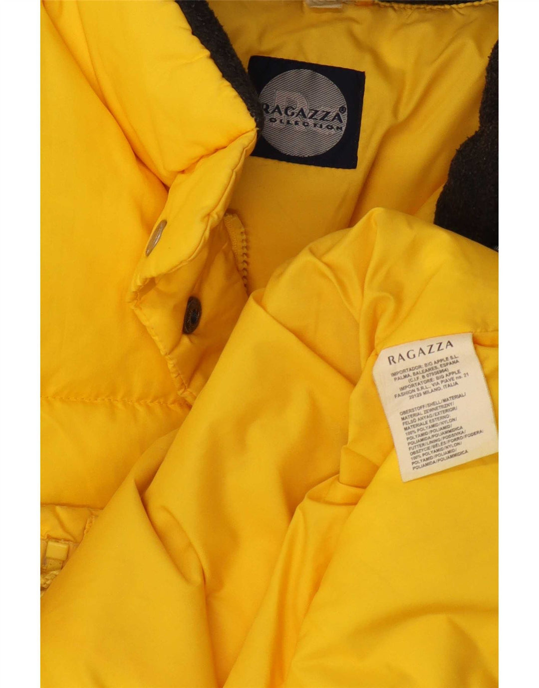 Ragazza Chaqueta acolchada para mujer UK 44 Large Poliamida amarilla