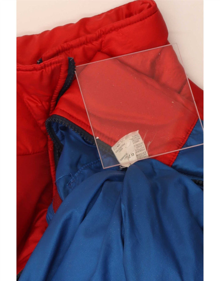 Vintage hombres chaqueta acolchada Reino Unido 38 medio rojo colorblock poliamida