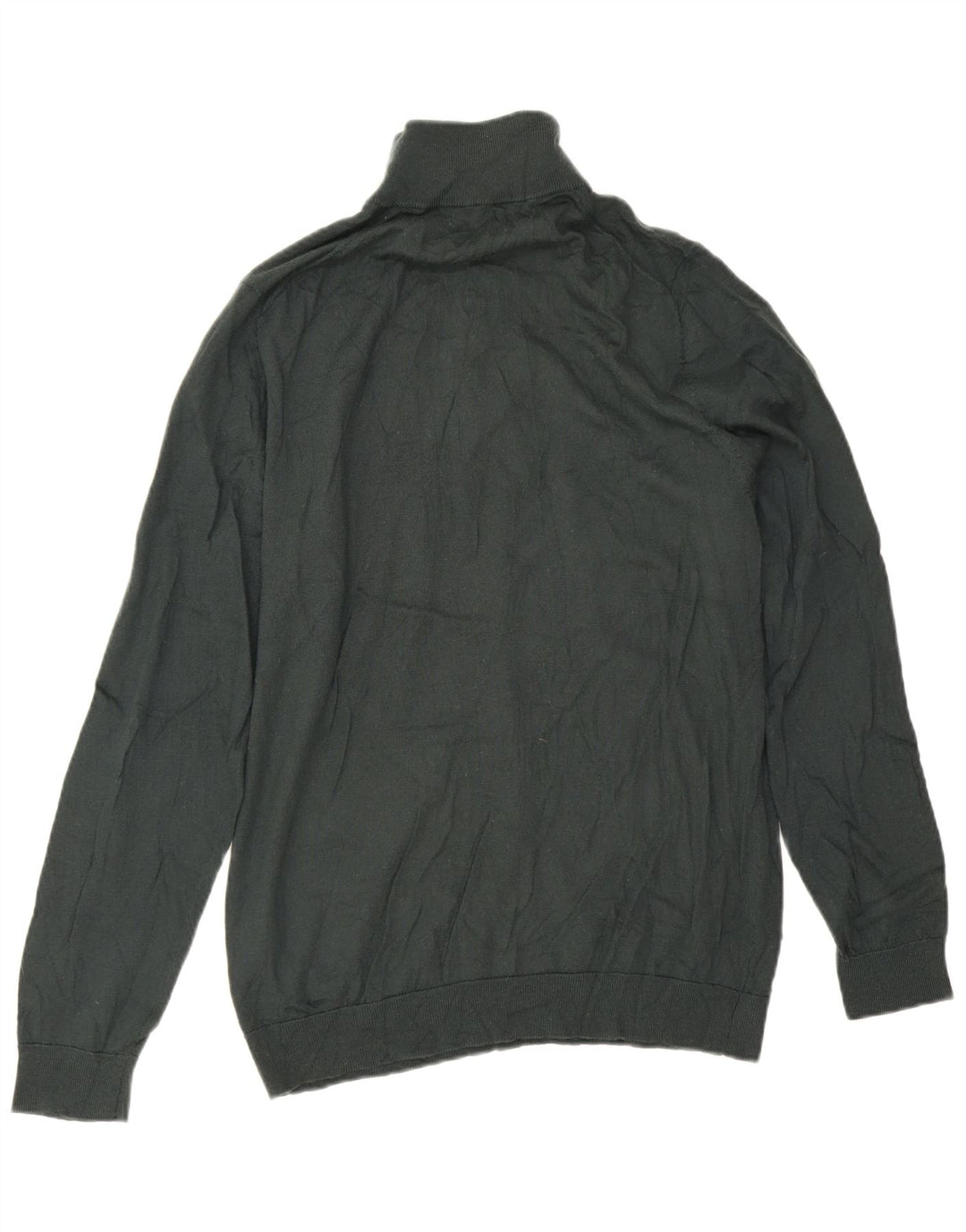Marks & Spencer - Jersey para hombre con cuello y cremallera, talla grande, de lana merino, color verde
