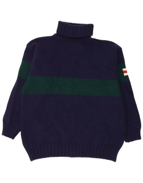 Hackett Jersey con Cuello Vuelto para Mujer UK 40 XL Lana Colorblock Azul Marino