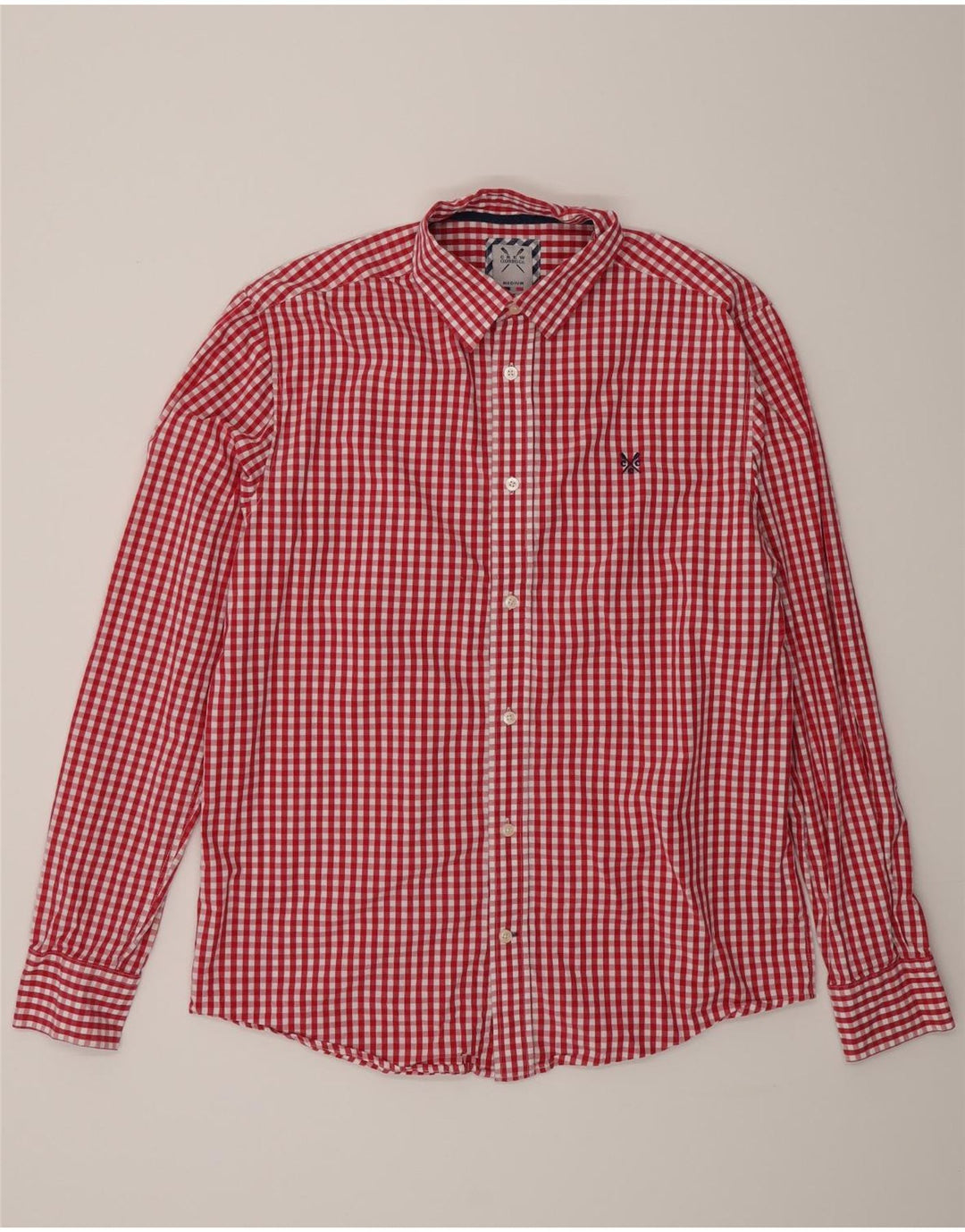 Crew Clothing Camisa de corte clásico para hombre Algodón a cuadros rojo mediano