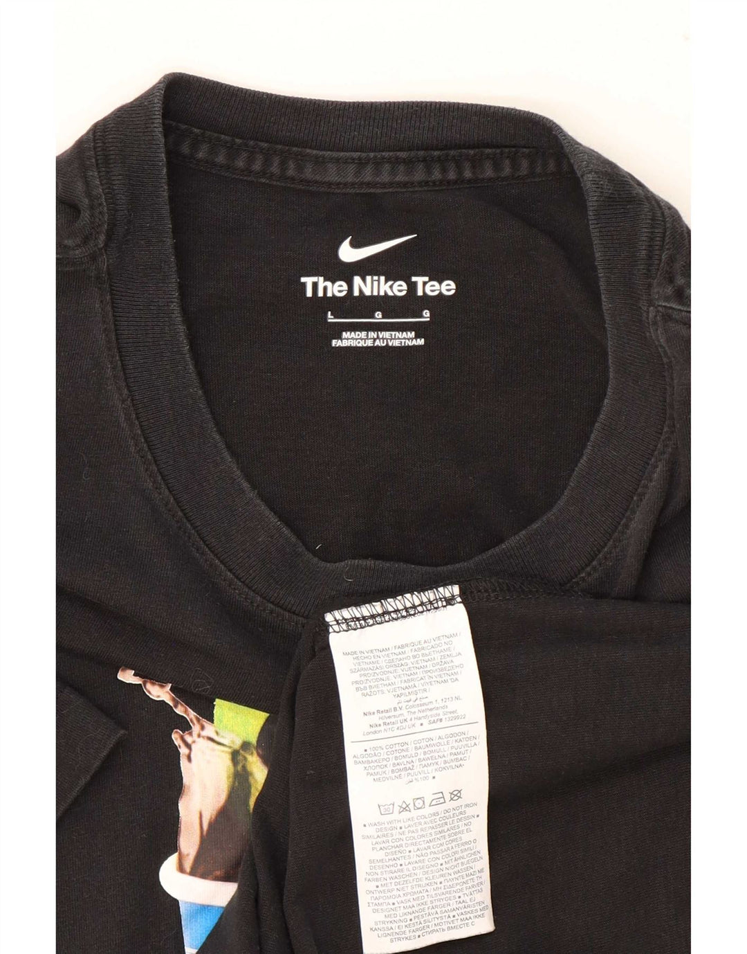 Nike - Camiseta gráfica para hombre, talla grande, algodón negro