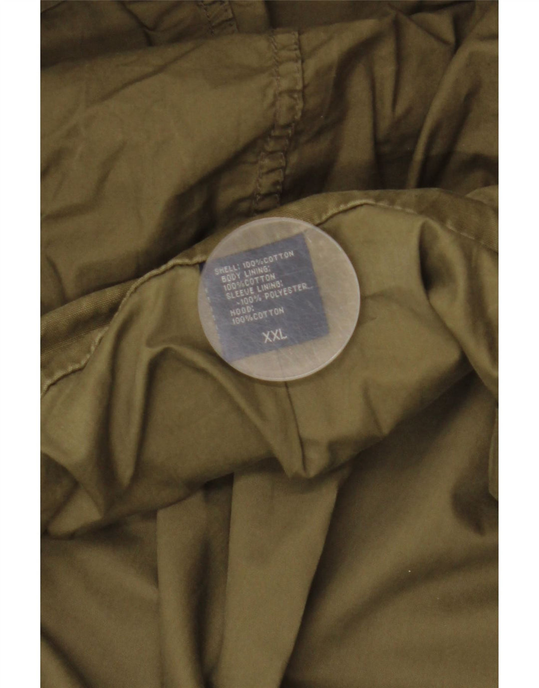 VINTAGE Chaqueta militar con capucha para hombre Reino Unido 44 2XL Algodón caqui