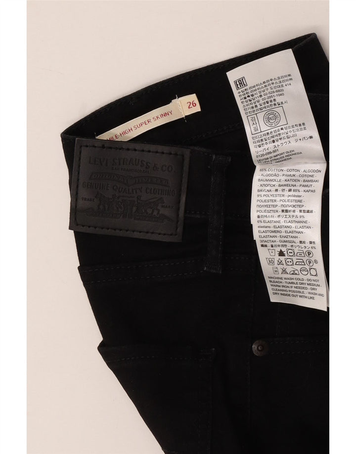 LEVI'S Jeans súper ajustados Mile High para mujer W26 L30 Algodón negro