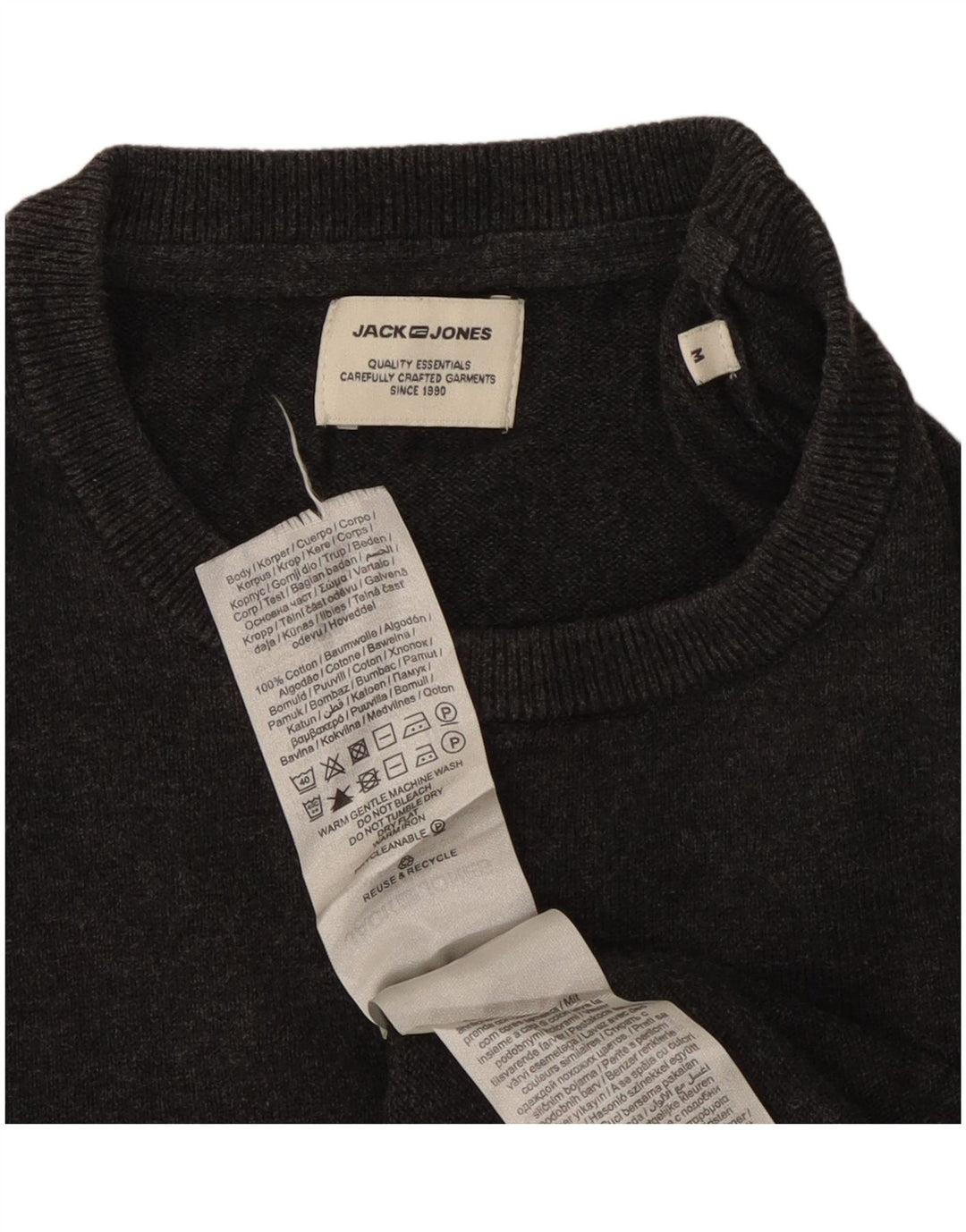 Jersey Jack & Jones Hombre con Cuello Redondo de Algodón Gris Medio