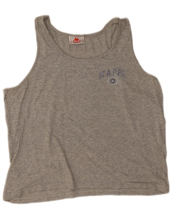 Kappa Mujer Chaleco Top UK 46 Grande Gris Algodón