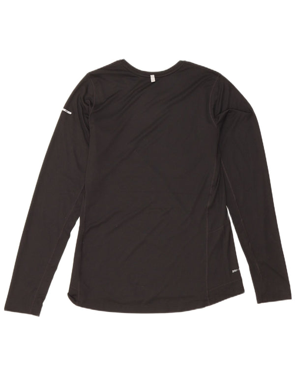 Nike Mujer Dri Fit Top Manga Larga UK 44 Mediano Negro