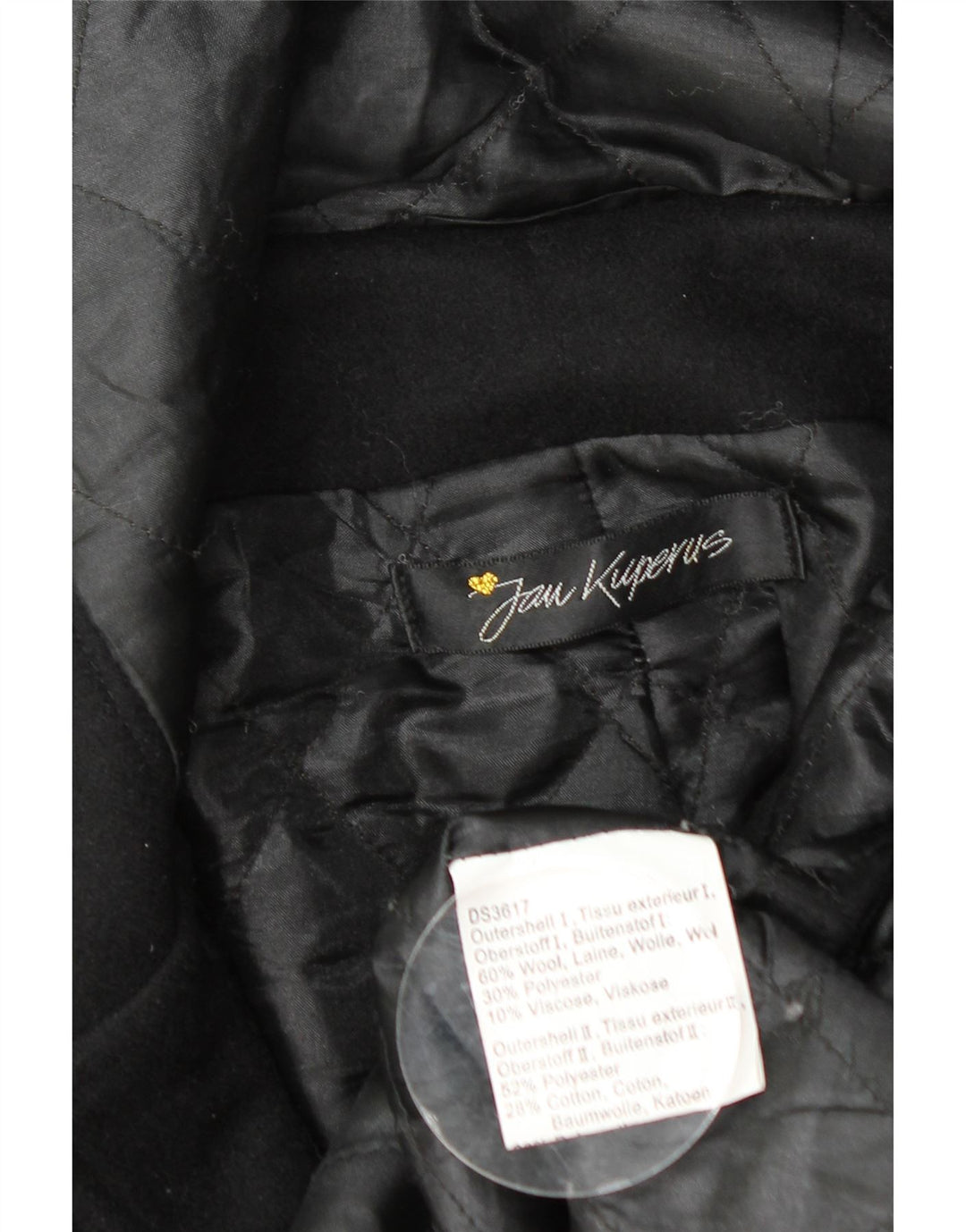 Vintage mujer con capucha Duffle abrigo Reino Unido 14 lana negra grande