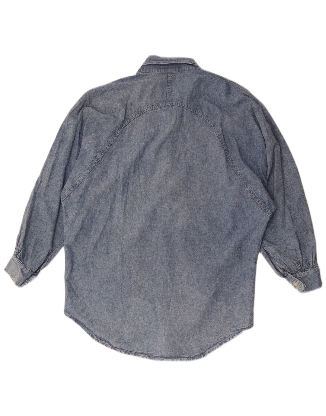 Vintage mujer camisa de mezclilla de gran tamaño Reino Unido 14 algodón azul medio