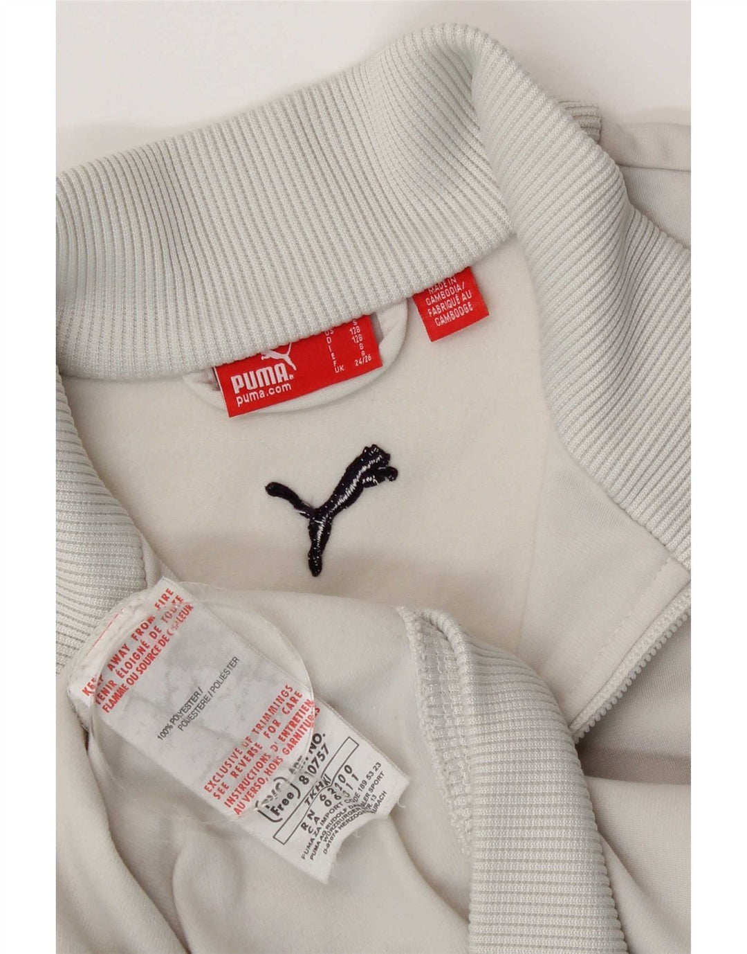 Puma Boys Graphic Chándal Top Chaqueta 7-8 Años Gris Poliéster