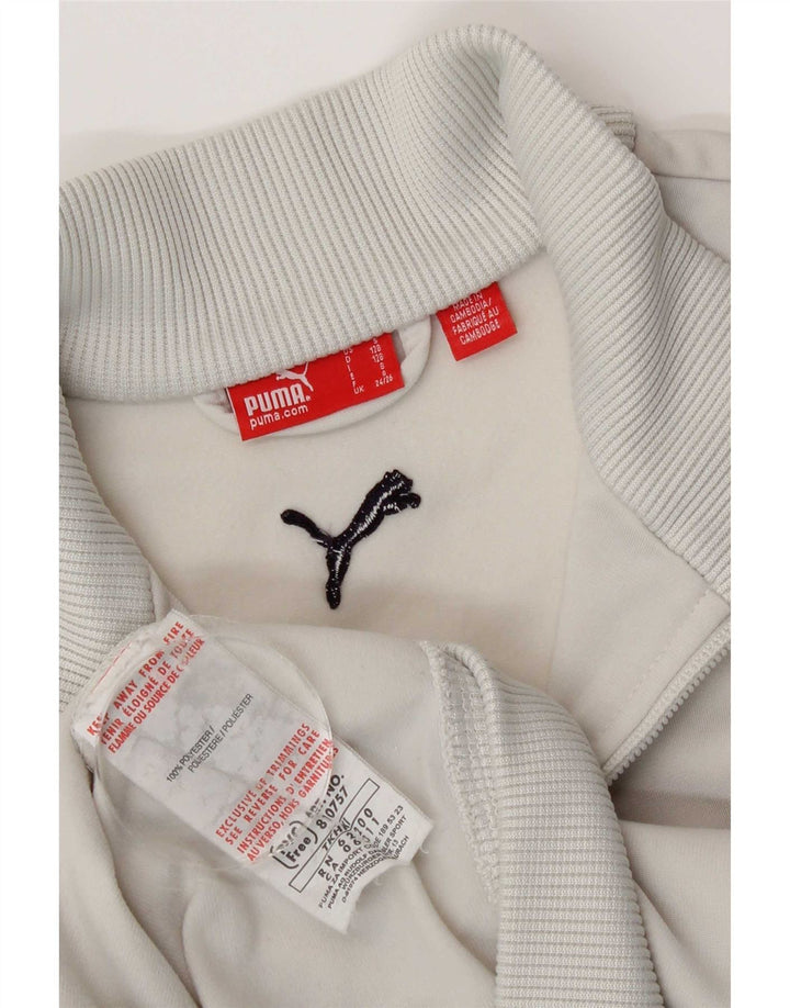 Puma Boys Graphic Chándal Top Chaqueta 7-8 Años Gris Poliéster