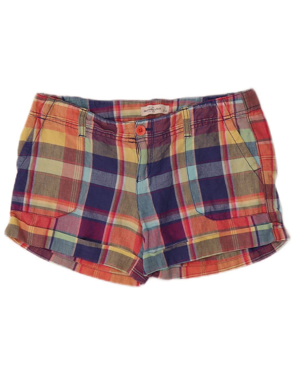 Abercrombie & Fitch Pantalones cortos chinos para mujer US 2 XS W30 Cuadros multicolores