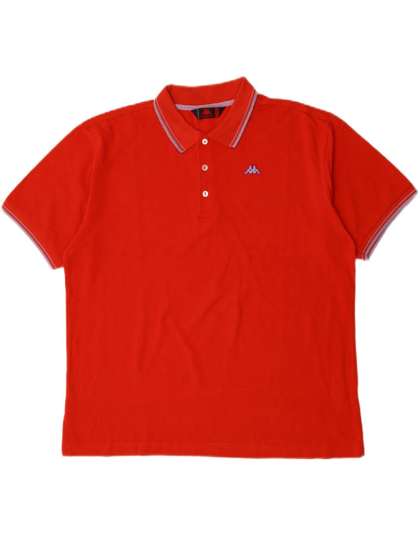 KAPPA Polo para hombre grande de algodón rojo