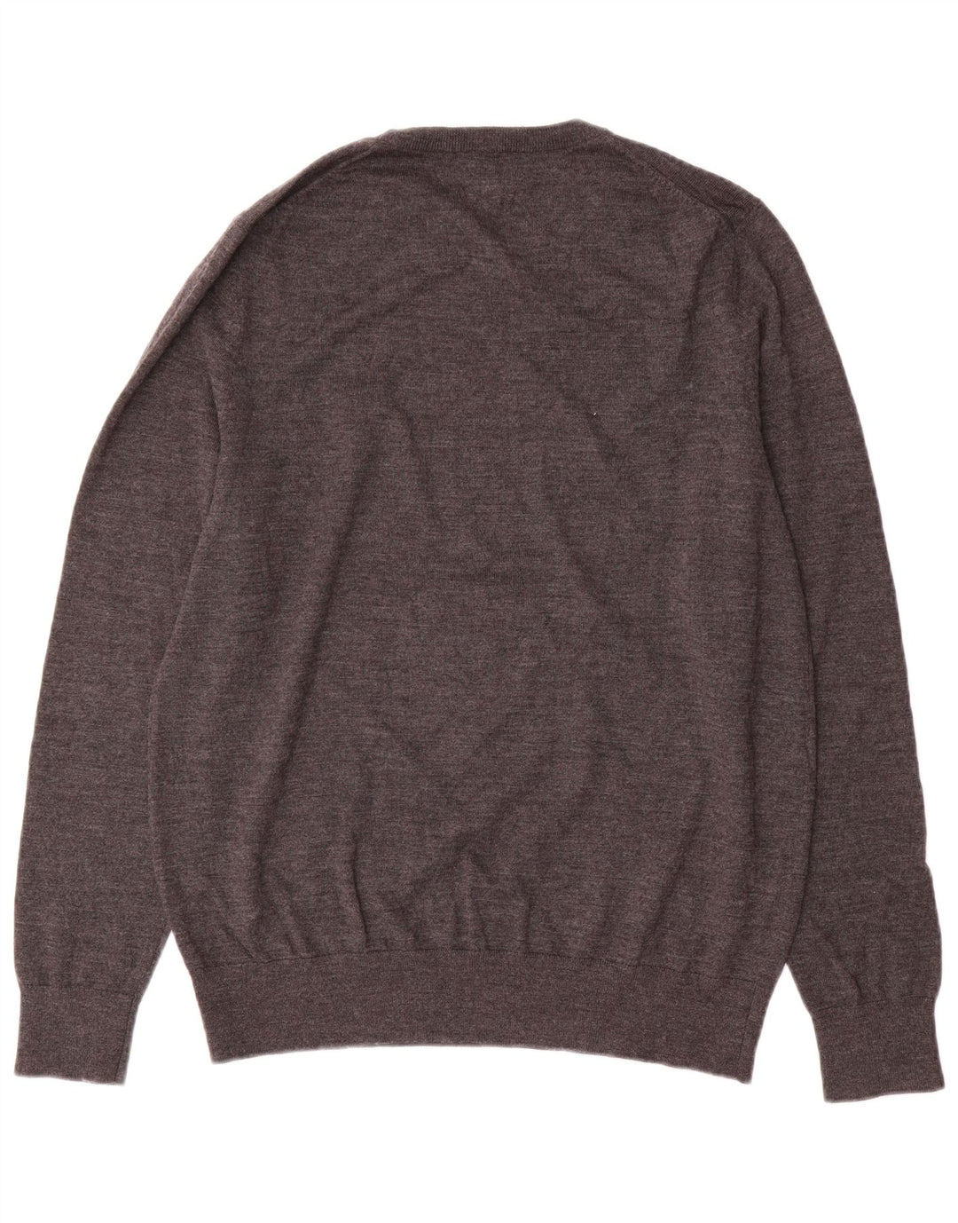 John Lewis - Jersey de cuello redondo para hombre, talla grande, lana merina gris