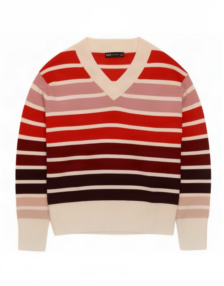 Marks & Spencer Suéter con Cuello en V para Mujer UK 8 Small Multicolor