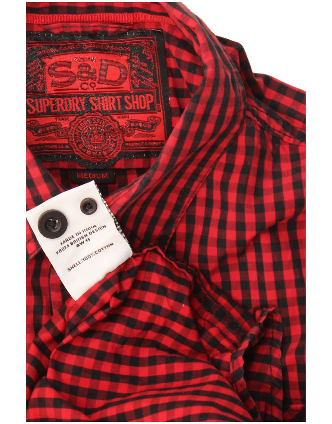 Superdry Camisa a cuadros clásica de algodón a cuadros en rojo medio