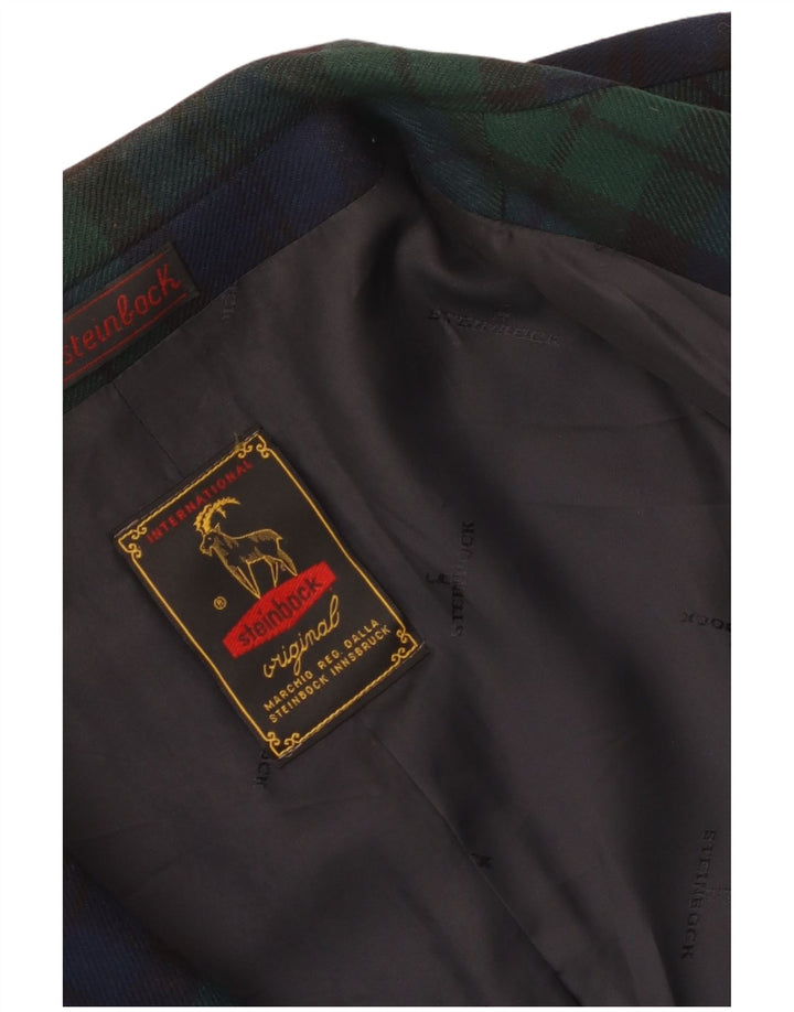 Steinbock Chaqueta Blazer de 3 Botones para Mujer UK 18 XL Azul Marino a Cuadros