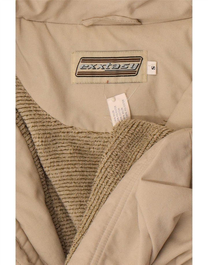 Exxtasy Chaqueta cortavientos holgada para hombre UK 36 Small Beige Nylon