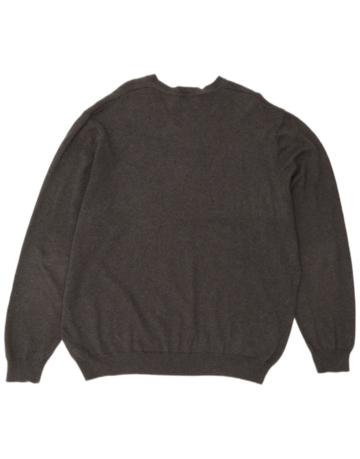 Marks & Spencer Suéter con Cuello en V y Ajuste Regular para Hombre 3XL Algodón Gris