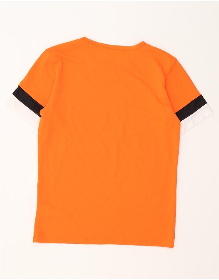 PUMA Camiseta para hombre Top Medium Orange Colourblock Poliéster