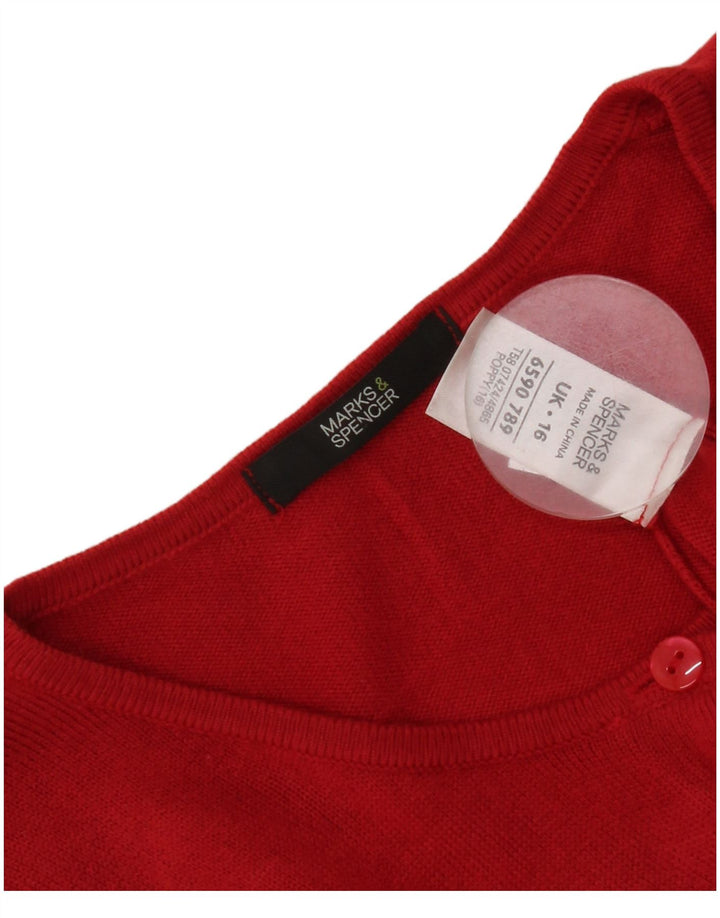 Marks & Spencer Suéter tipo cárdigan para mujer Reino Unido 46 Grande Acrílico rojo