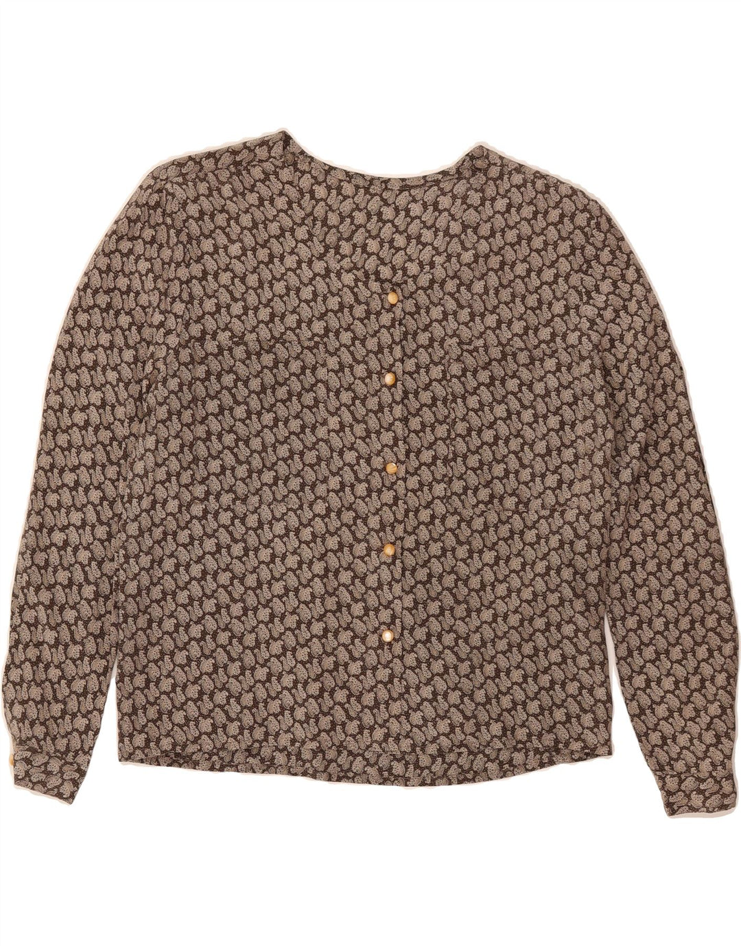 VINTAGE Womens Shirt Blouse UK 14 Medium Brown Paisley Vintage Vintage and Second-Hand Vintage from Messina Hembry 