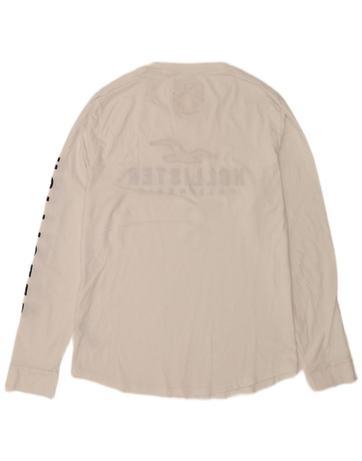 Hollister Hombre Graphic Top Manga Larga Algodón Blanco Mediano