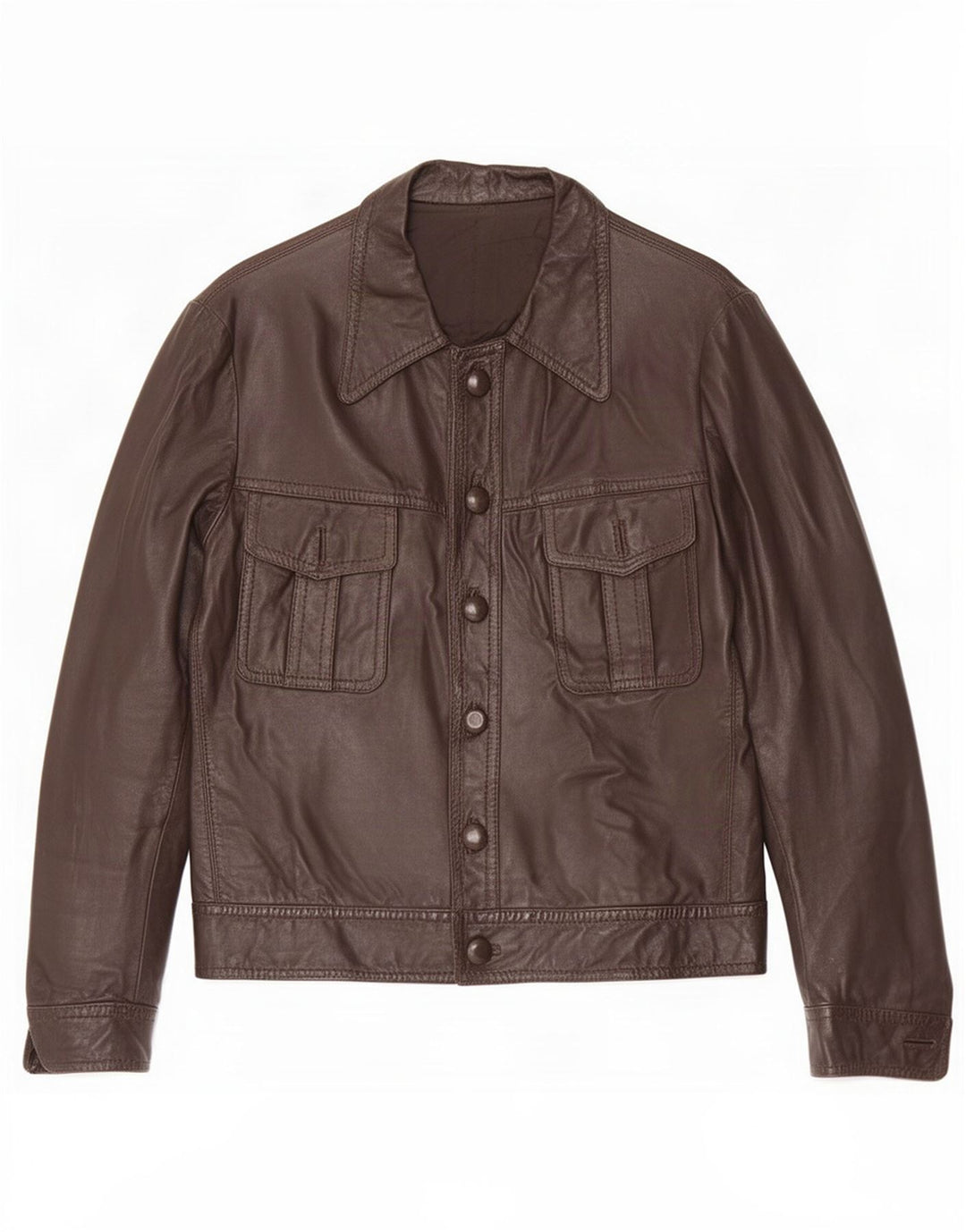 Vintage hombres chaqueta de cuero Reino Unido 36 pequeño marrón