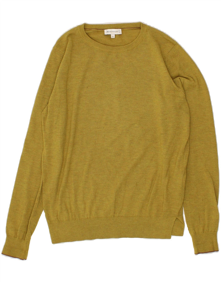 WAREHOUSE Womens Crew Neck Jumper Sweater UK 12 Medium  Green Polyester Vintage Warehouse and Second-Hand Warehouse from Messina Hembry 