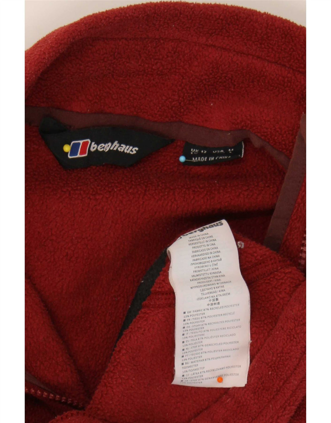 Berghaus - Chaqueta polar para mujer (talla 40), poliéster burdeos mediano