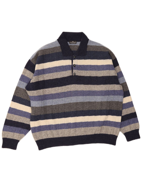 Il Granchio Jersey tipo polo para hombre, talla 2XL, multicolor a rayas