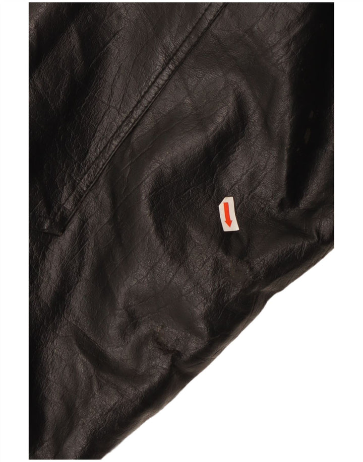 Vintage hombres chaqueta de cuero Reino Unido 38 medio negro