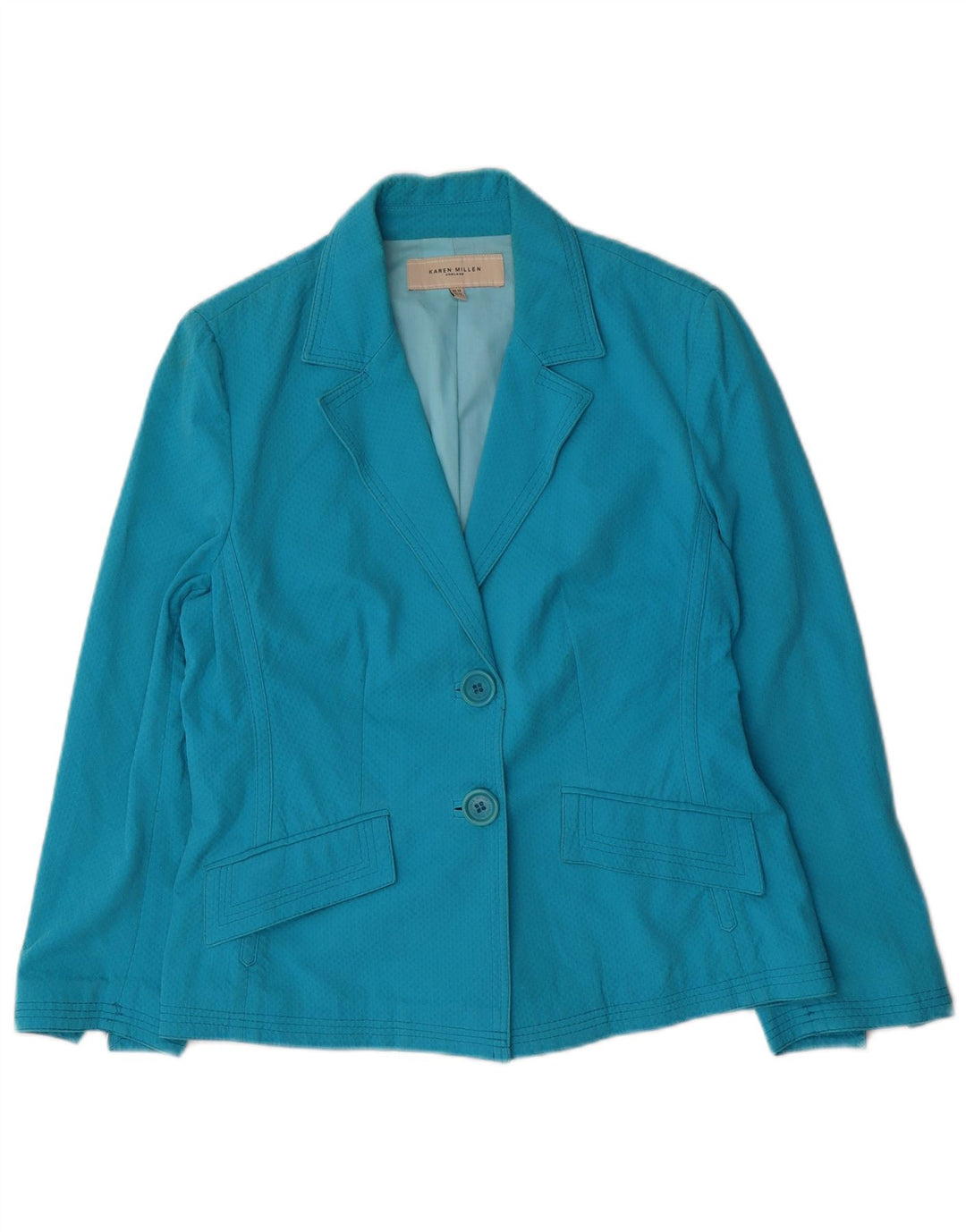 Karen Millen Chaqueta tipo blazer de 2 botones para mujer Reino Unido 44 Algodón azul mediano