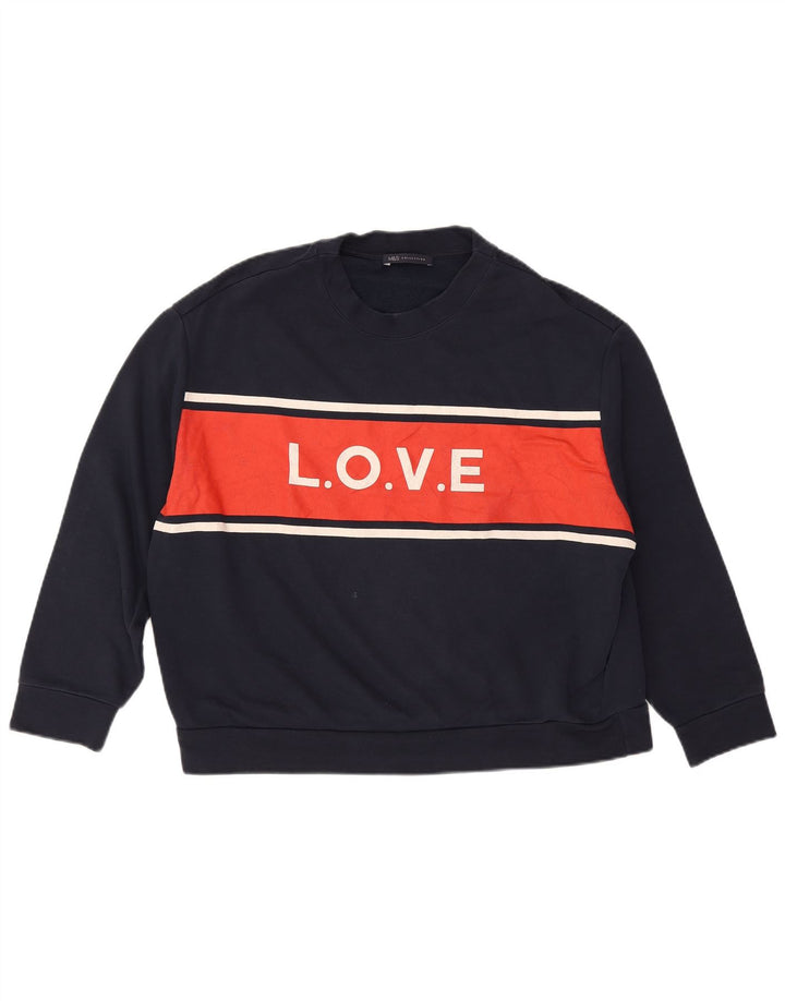 Marks & Spencer - Sudadera gráfica para mujer (talla 40), color azul marino
