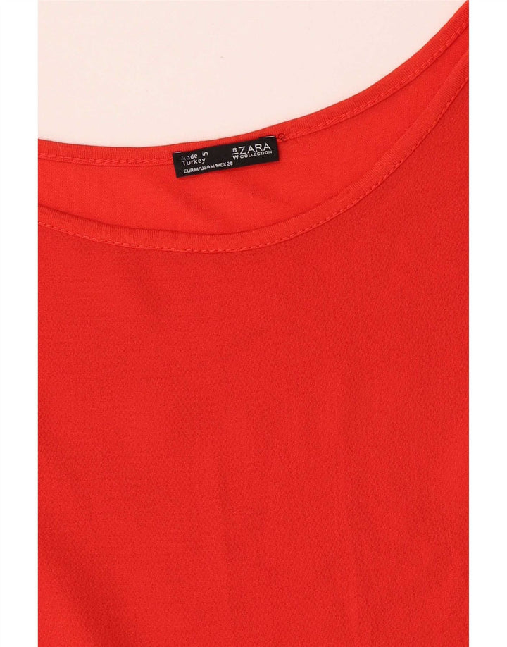 Zara Mujer Blusa Top Reino Unido 42 Medio Rojo