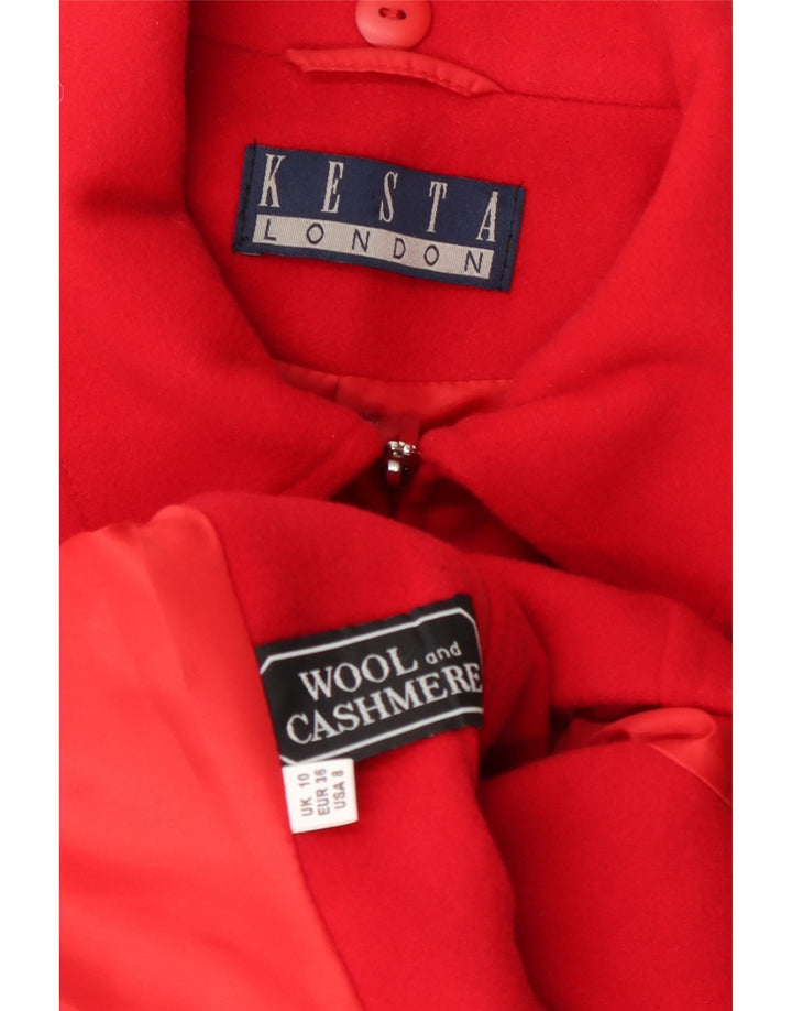 Kesta London Chaqueta tipo blazer con cremallera completa para mujer UK 10 Small Red Wool