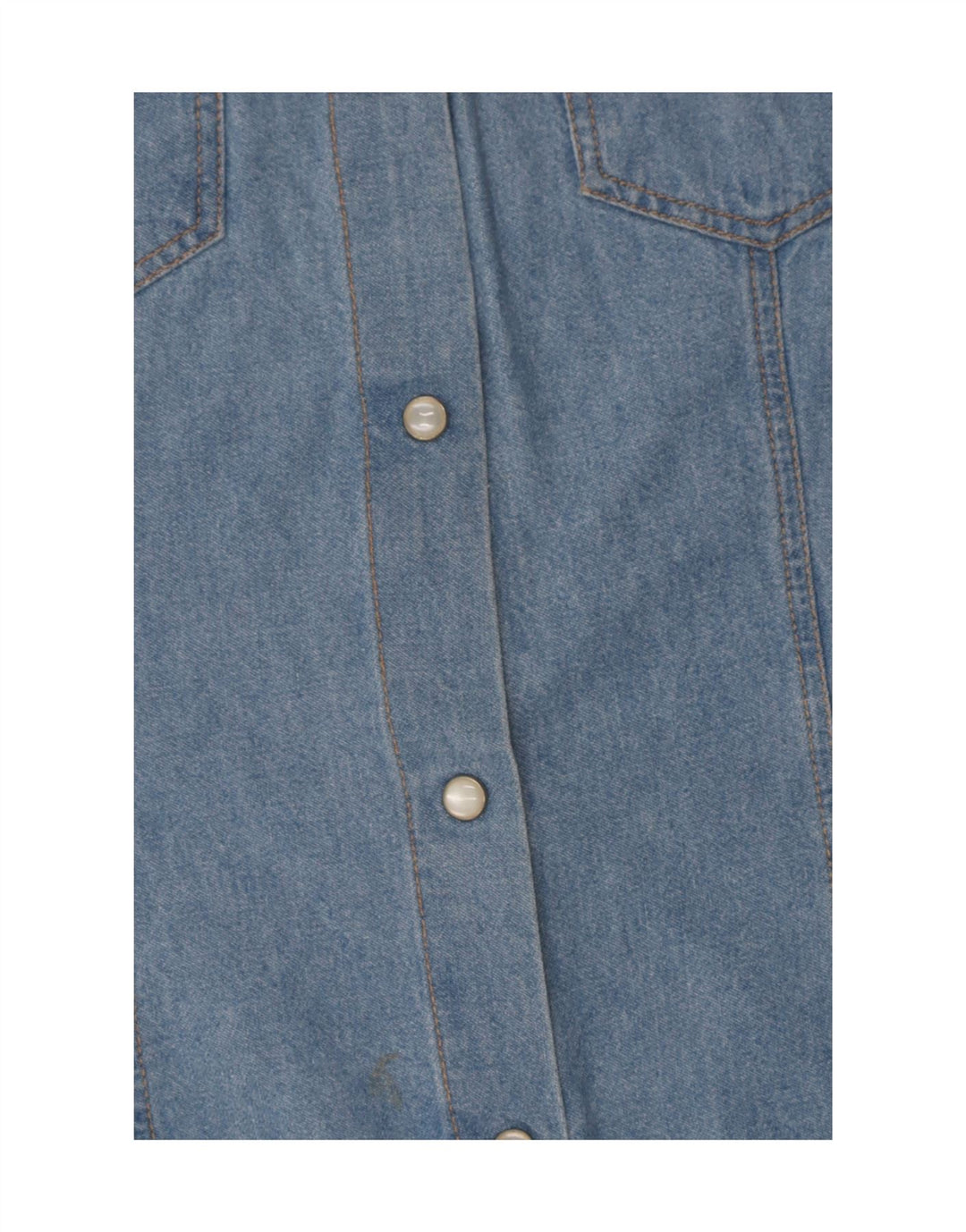 Y Camisa Vaquera Sin Mangas Para Mujer IT 46 Grande Azul Algodón