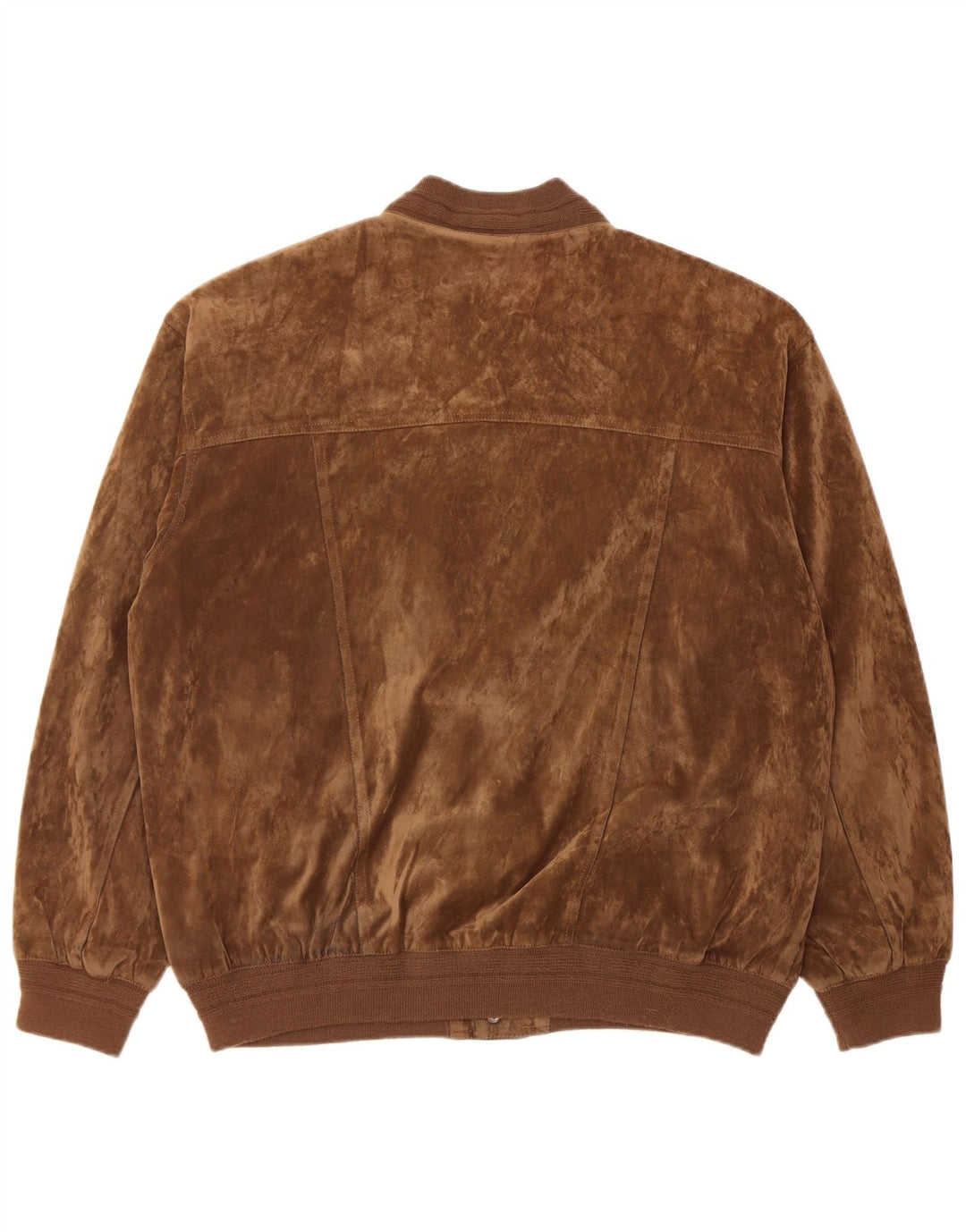 Vintage hombres Velour Bomber chaqueta IT 52 XL seda marrón