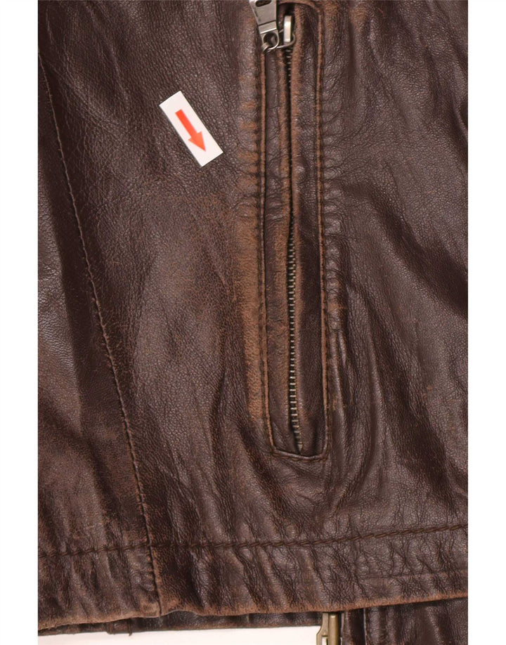 In Extenso Chaqueta de cuero para hombre UK 40 Large Brown