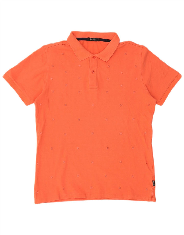 LIU JO Polo para Hombre Grande Naranja Algodón