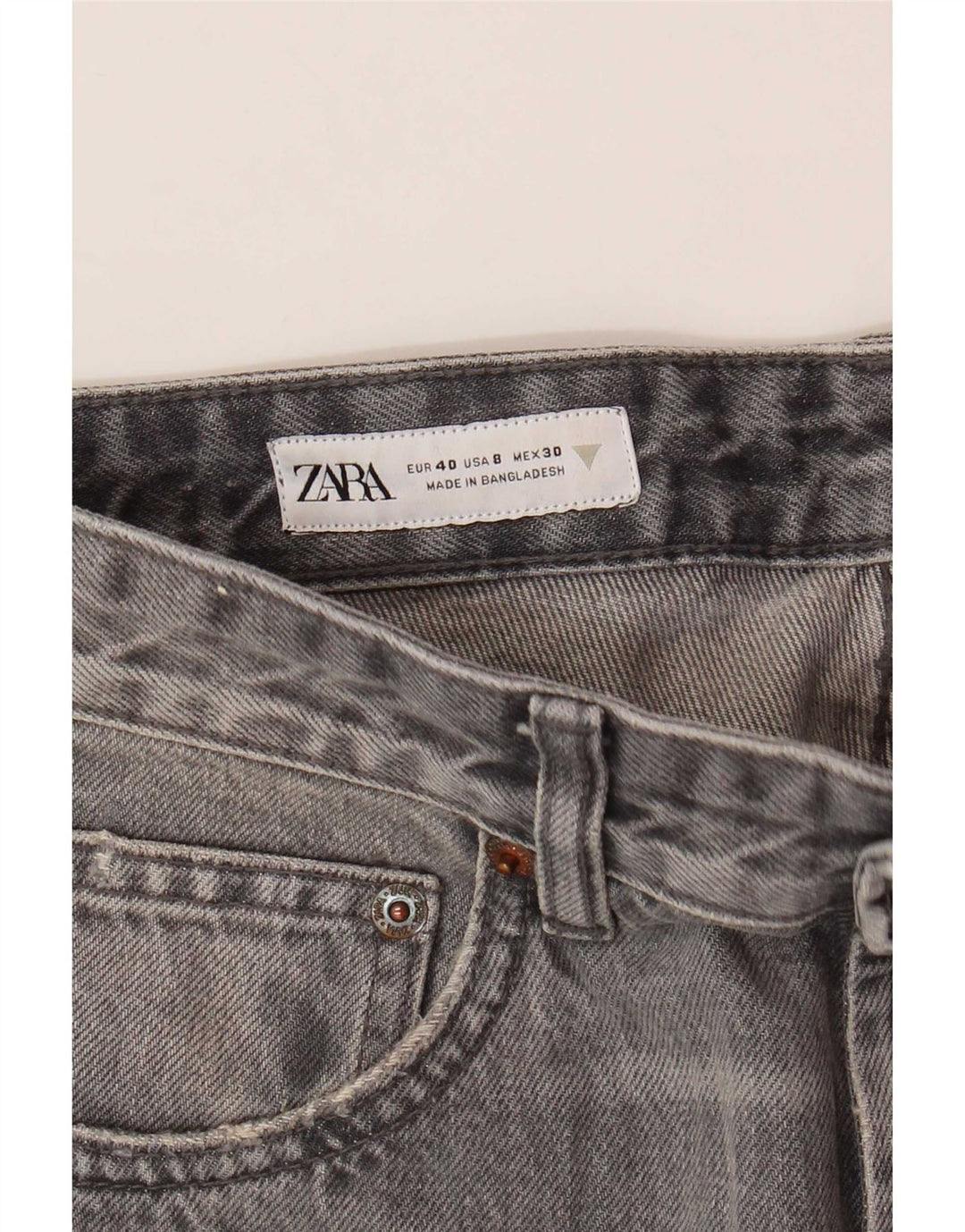 Zara Jeans Rectos Mujer EU 40 Medium W30 L29 Gris