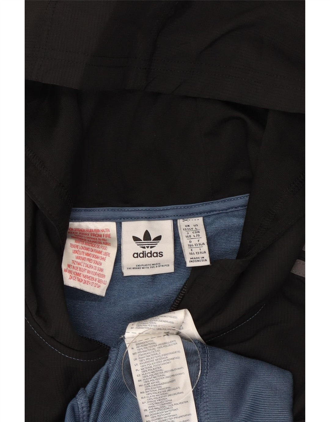 Adidas - Chaqueta de chándal para niño, 13-14 años, color azul, poliéster