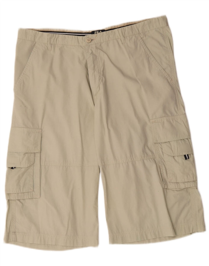 FILA Pantalones cortos cargo para hombre W36 Algodón beige grande