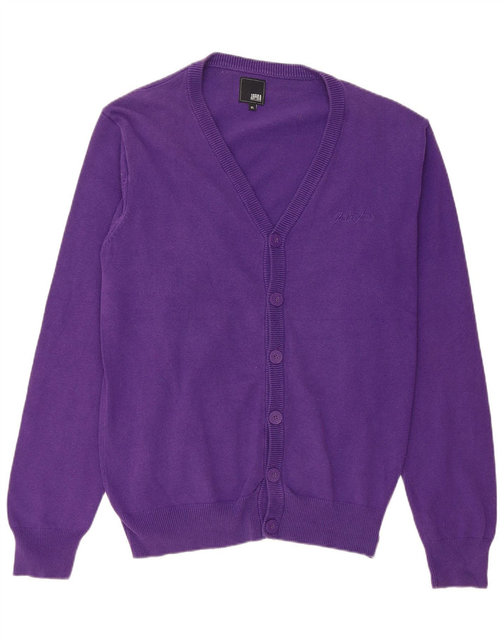JACK & JONES Jersey tipo cárdigan para hombre XL Morado