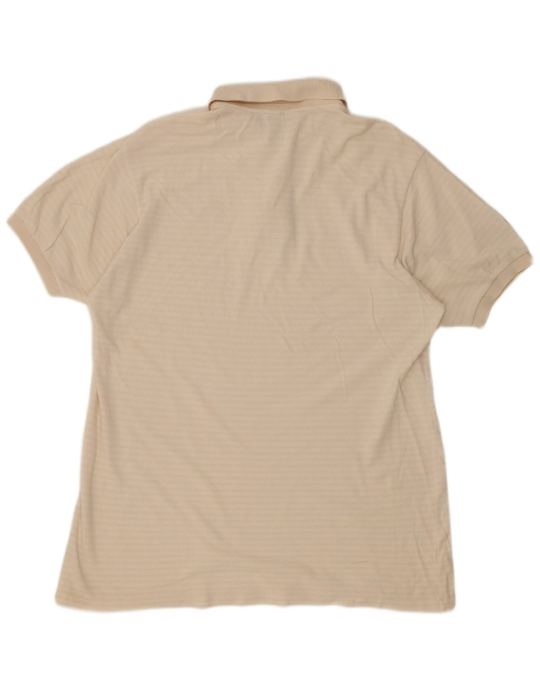 LACOSTE Polo para hombre Talla 7 2XL Algodón a rayas blanco roto