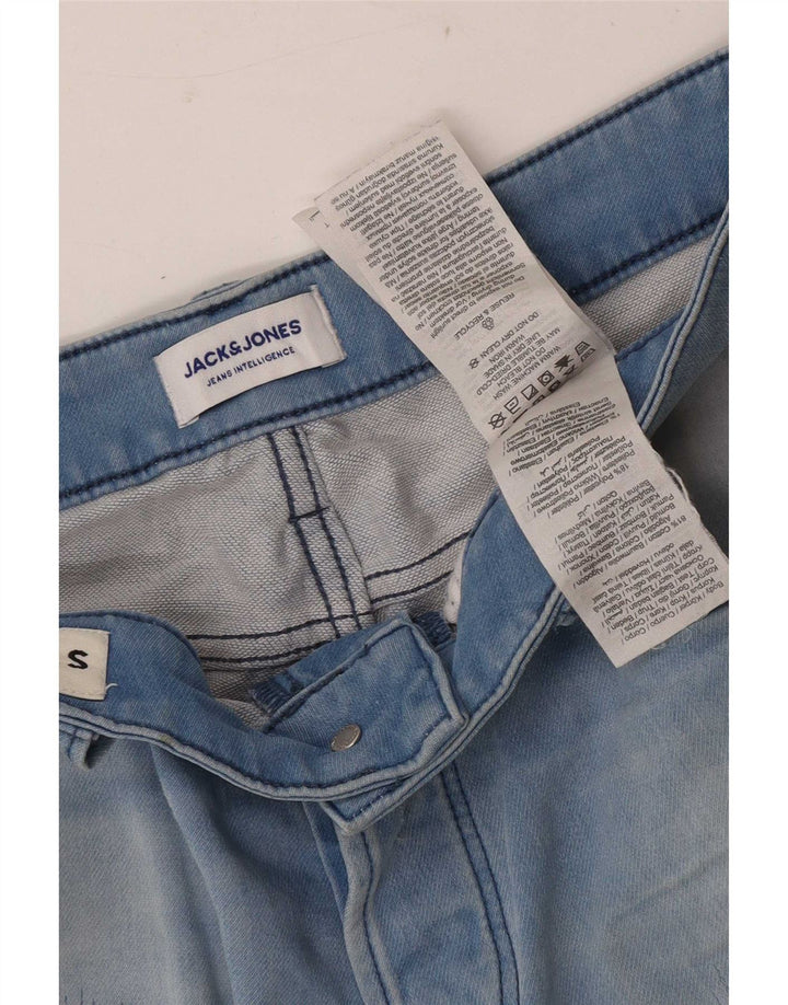 Jack & Jones Mens Shorts De Mezclilla Desgastados Pequeño W29 Algodón Azul