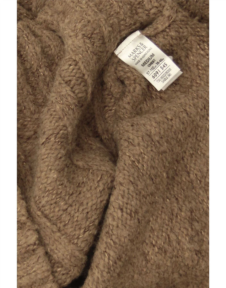 Marks & Spencer Jersey con Cuello y Cremallera para Hombre Acrílico Marrón Medio